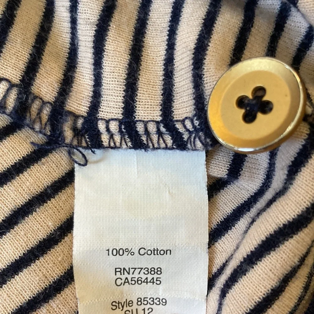 J Crew Perfect Fit Navy Striped Cardigan - Picture 3 of 3